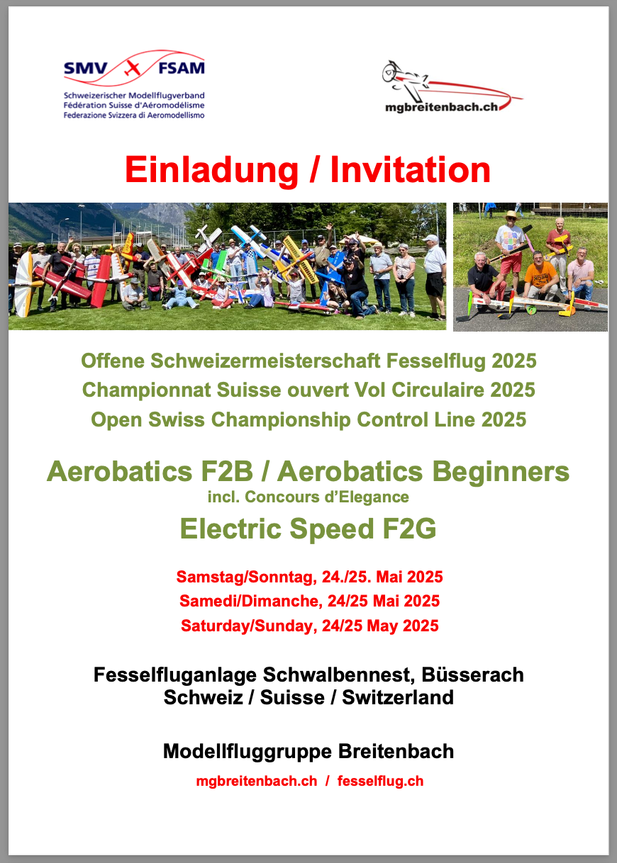 Offene Schweizermeisterschaft Fesselflug 2025